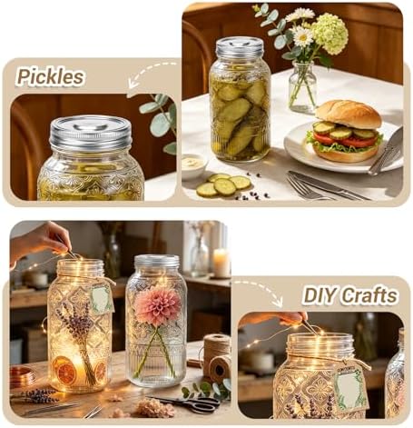 64oz Mason Jars Wide Mouth 1-Pack with 304 Stainless Steel Airtight