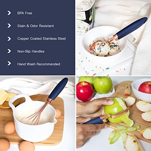 COOK WITH COLOR Kitchen Gadget Set Copper Plated Stainless Steel