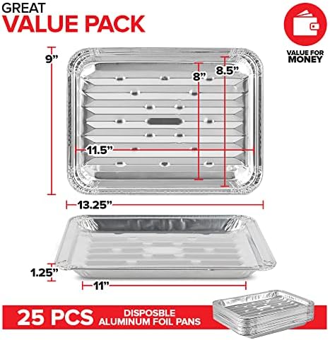 Stock Your Home Disposable Aluminum Foil Broiler Pan for Oven