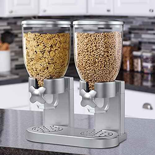 Zevro /GAT202 Indispensable Dry Food Dispenser, Dual Control, Silver