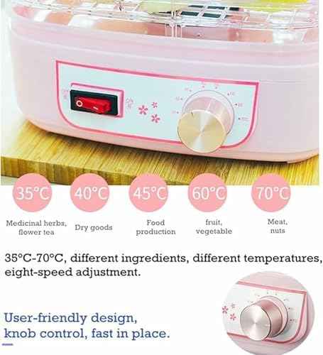 5-Tray Electric Food Dehydrator with 35-70°C Control