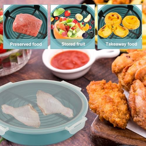 Breading Shaker Bowl, Silicone Bowl Shaker with Lid Collapsible Mixing