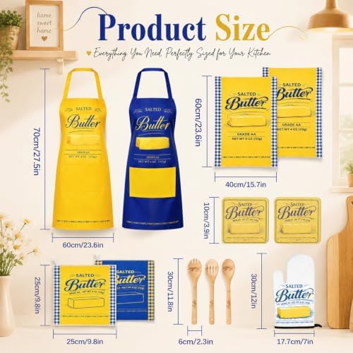 12 Pcs Butter Themed Kitchen Gift Set for Cooking Baking Lovers