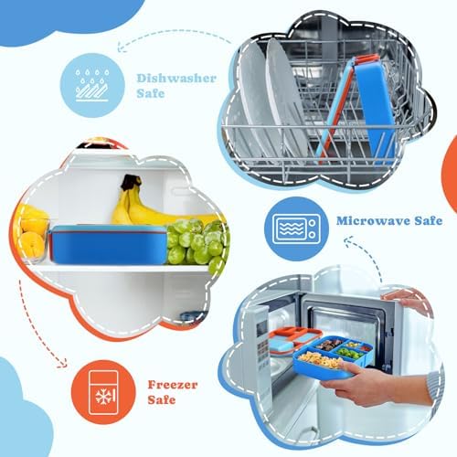 QQKO Bento Box for Kids, Bento Box Adult Lunch Box, Lunch Containers