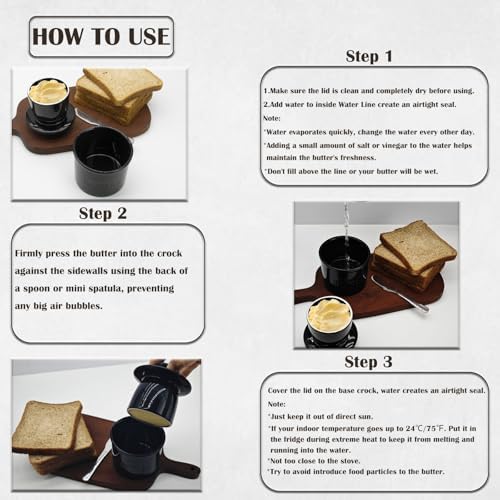 Ceramic Butter Crock, Airtight Butter Crock With Lid for Countertop