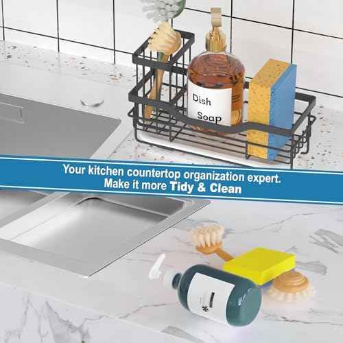 Sponge Holder for Kitchen Caddy Sink Organizer, Multifunctional