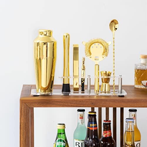 Cocktail Shaker Set with Arcylic Stand, Mixology Bartender Kit for