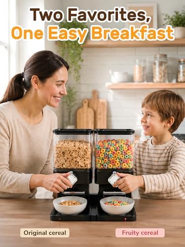 Dual Cereal Dispenser, 7.4L Large Cereal Storage Container