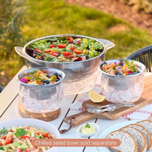 Useful Co. Dip Chiller Bowl with Lid, 20oz 2-Pack, Chilled Serving