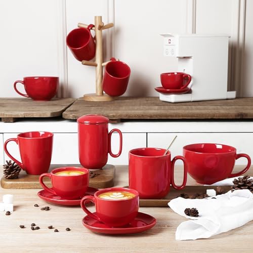 vicrays Ceramic Tea Mug Infuser - Large Cup 16 oz Hot Loose Steeping