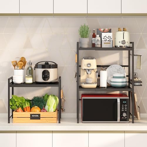 DOLALIKE Microwave Oven Rack, Expandable Carbon Steel