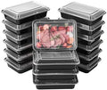 FULING 50 Pack Meal Prep Plastic Food Storage Containers With Lids