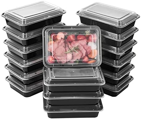 FULING 50 Pack Meal Prep Plastic Food Storage Containers With Lids