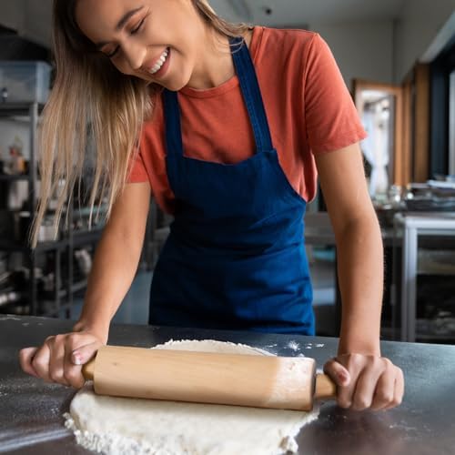 Glad Wood Rolling Pin, 17.5 Inch - Large Dough Roller for Baking