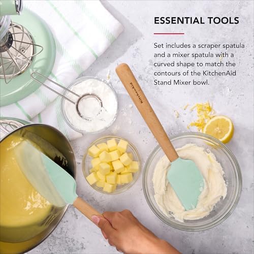 KitchenAid Beechwood Spatula Set, 2-Piece, Spearmint