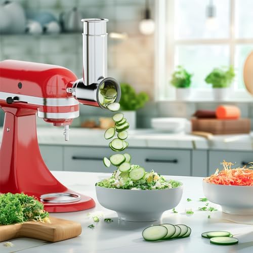 Stainless Steel Slicer Shredder Attachment for KitchenAid Stand Mixer