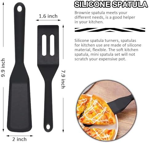 Silicone Mini Spatula 4PCS, Small Silicone Turners for Kitchen Use