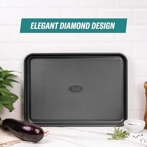Baker's Secret Baking Sheet Pan Set, 3x Cookie Sheets for Oven