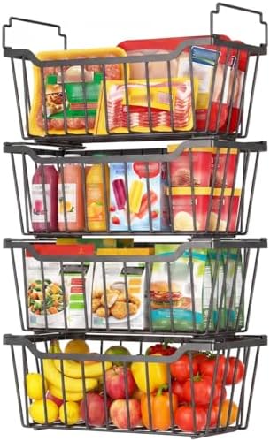 Goovilla Freezer Organizer Bins, 5-7 Cu.FT Chest Freezer, 4 Pack