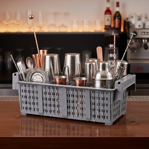 1-Piece Commercial Dishwasher Rack, Silverware Drying Basket with 8