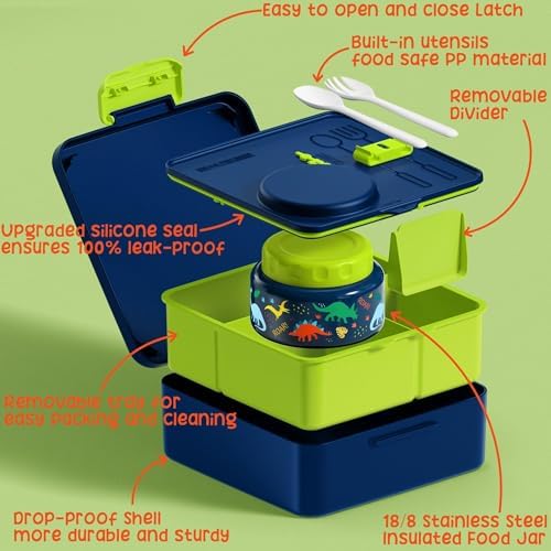 Fimibuke Leakproof Kids Bento Lunch Box with Thermo
