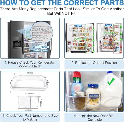 WPW10710203 Refrigerator Door Bin Compatible With Whirlpool Kenmore