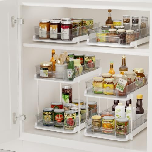 Pull Out Under Sink Organizer, 2-Tier Clear Multi-Purpose Organizer