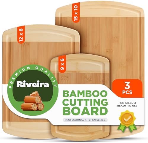 Riveira Two Tone Bamboo Wood Cutting Board – Versatile And Durable