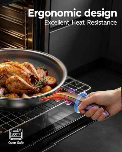 FogDream 8 Inch Stainless Steel Frying Pan with Lid, Honeycomb Hybrid