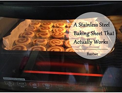 Baking Sheets Set of 5, Bastwe Stainless Steel Baking Pan Tray Cookie