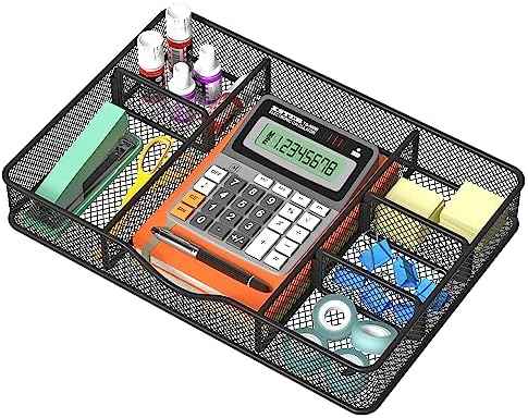 VyGrow Desk Drawer Organizer, Metal Mesh Drawer Organizer Tray with 6