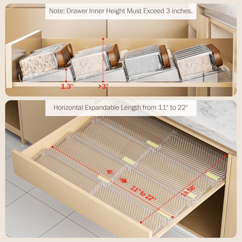 PanPanPal Spice Drawer Organizer, 8 Pack Clear Seasoning Organizer