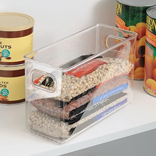 iDesign Slim Clear Plastic Storage Bin, Tall Narrow, 4-Pack