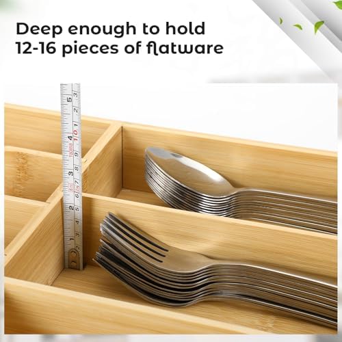 Fabsome Silverware Organizer for Kitchen Drawers, 2.5'' Deep 18.8''