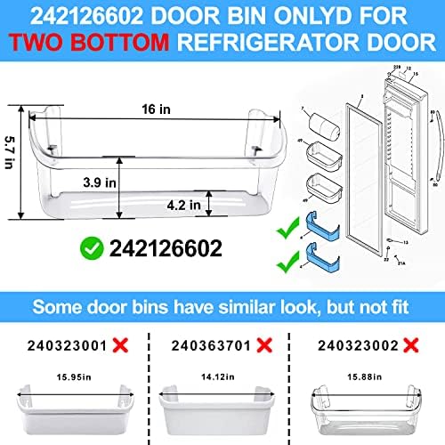 NEW 242126602 FFSS2615TS0 Bottom Refrigerator Door Shelf Bin