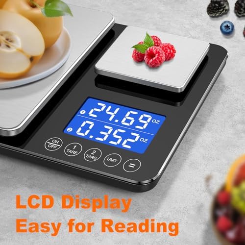 KUAIVO 0.001oz/33lbs Dual Platform Food Kitchen Scales Digital Weight
