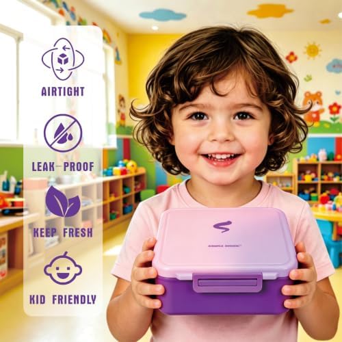 Bento Lunch Box for Kids with 10 oz Insulated Food Jar,Purple