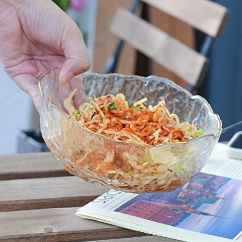 Glass Salad Bowl Set of 3 Phnom Penh Mixing Bowls Irregular Shape
