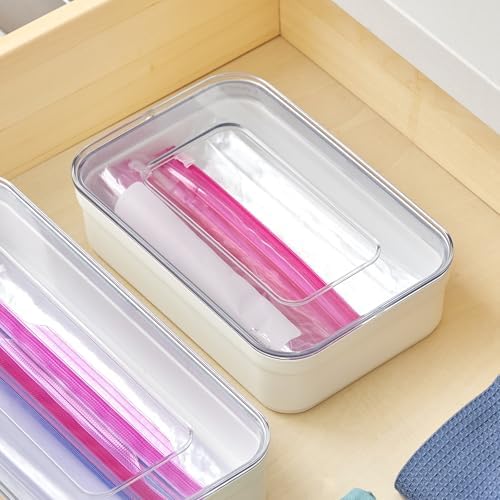 iDesign Sandwich Bag Organizer, Clear/White