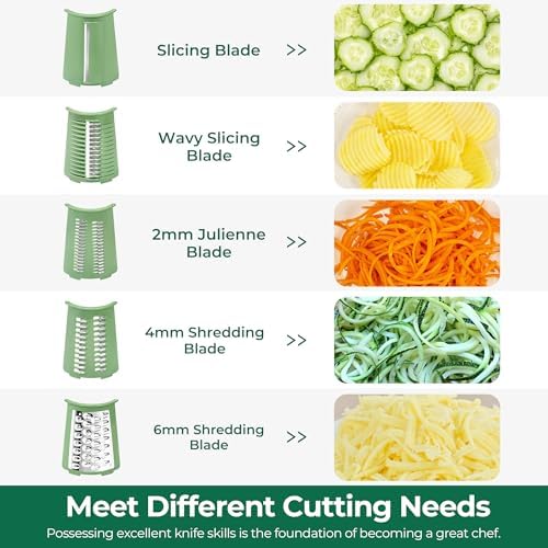 SUSTEAS Rotary Cheese Grater, 5 Blades