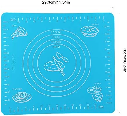 Tyenaza Silicone Baking Mat, 11.5'' x 10.2'' Non-Stick Pastry Mat with