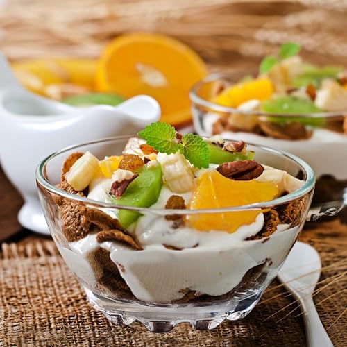 Volarium Glass Bowls Set of 6 for Kitchen Prep, Dessert, Snack, Fruit