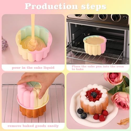 Actvty 4 Inch Silicone Cake Pans, Mini Cake Molds, Bento Cake Mold