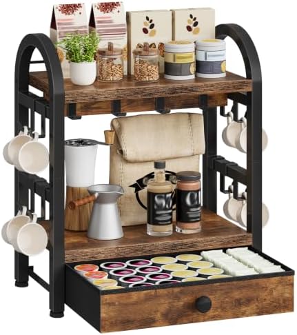 HOOBRO Coffee Mug Cup Holder, Coffee Station Organizer for Countertop