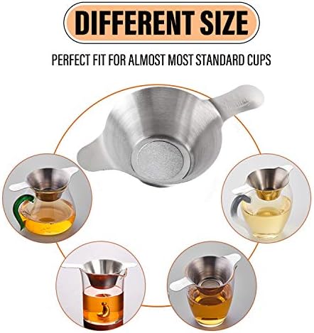 AUEAR, 2 Pack Different Size Stainless Steel Mini Strainer Fine Mesh