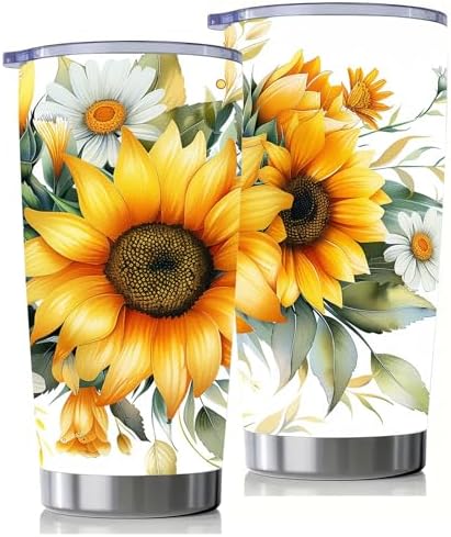 Pandance Sunflower Gifts for Women, 20 oz Sunflower Tumbler Cup Travel