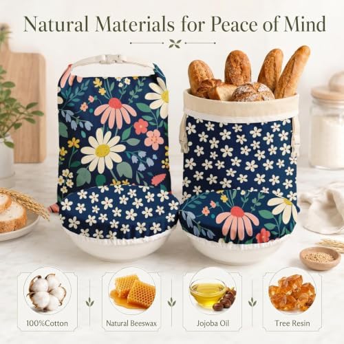 Britimes Reusable Beeswax Bread Bags, XL