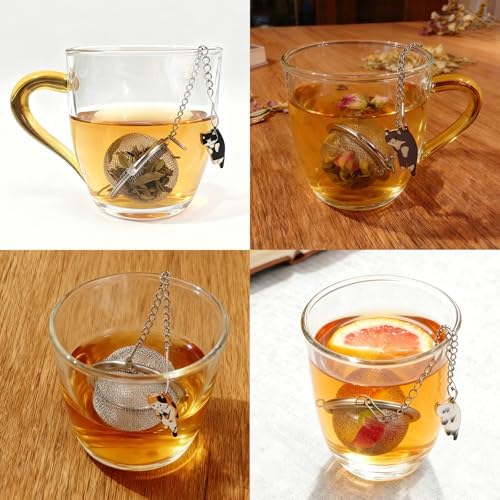 Cat Tea Infuser Set, 4-Pack Stainless Steel Loose Leaf Tea Balls with