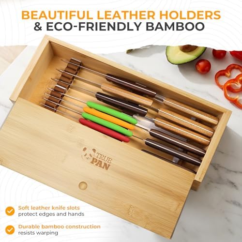 In-Drawer Bamboo Knife Block, 5.5 Inches Wide