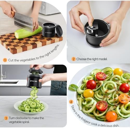 5-in-1 Safe Vegetable Mandoline Slicer, Adjustable Thickness